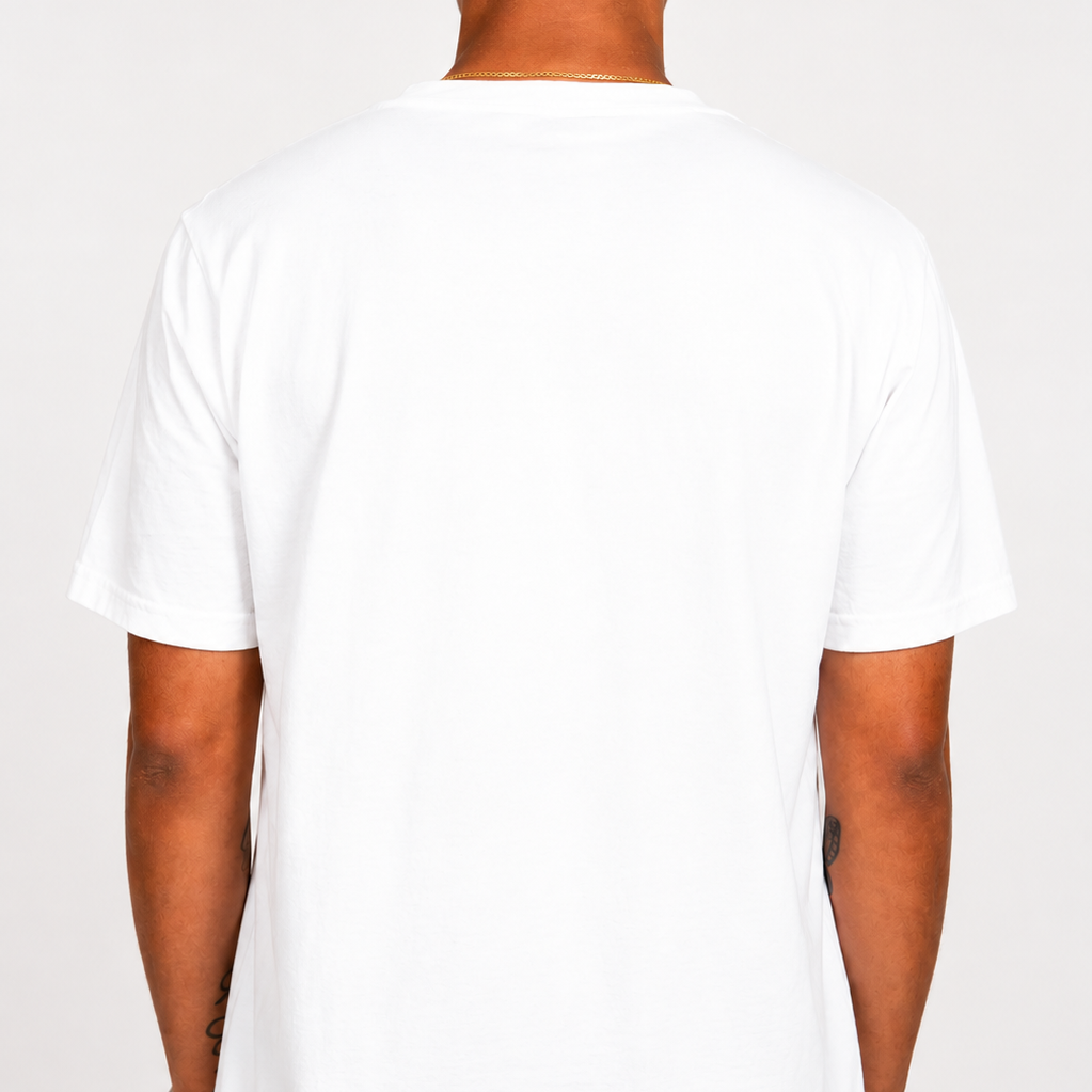 Male model wearing the Course Sandtrap T-shirt shown from the back against a clean studio background. The blank back design.