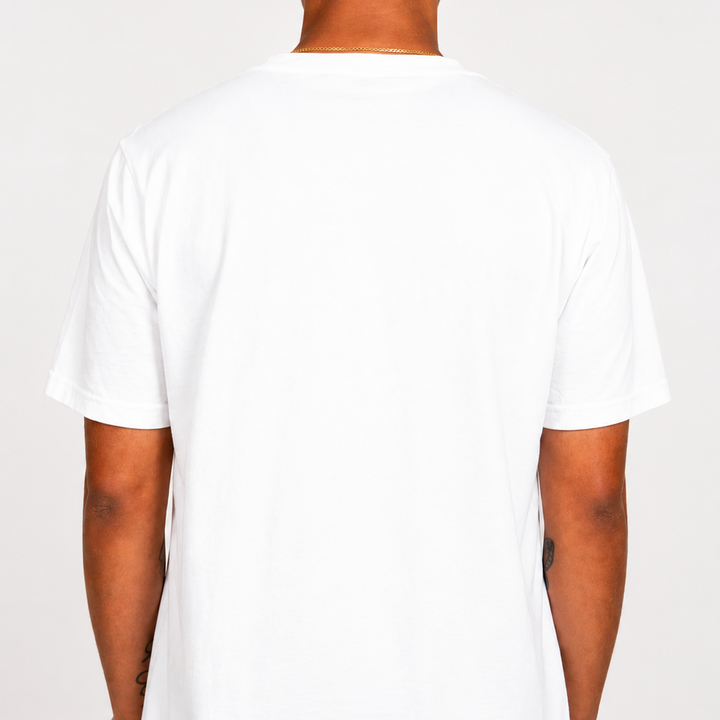 Male model wearing the Course Sandtrap T-shirt shown from the back against a clean studio background. The blank back design.