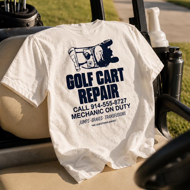 Golf Cart Repair T-Shirt - Ivory
